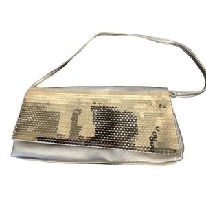 Chic Gold Sequin Flap Shoulder Bag Clutch Purse Evening Party Handbag Women's